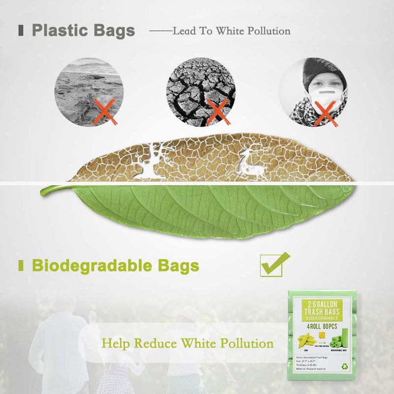Jaoul Trash Bags 1.2 Gallon, Small Garbage Bags, Strong & Unscented Mini Trash Bags for Kitchen, Bathroom, Office, Restroom, Car, Green, 80 Counts - Image 3